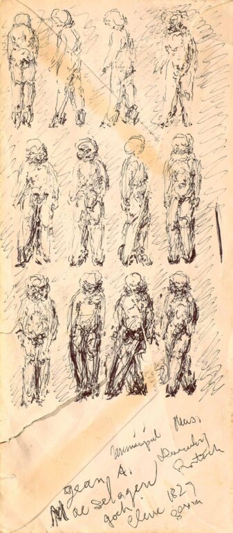 ohne Titel (recto: Briefumschlag mit 12 Personen / verso: Briefumschlag Text) - Malcom McKesson 