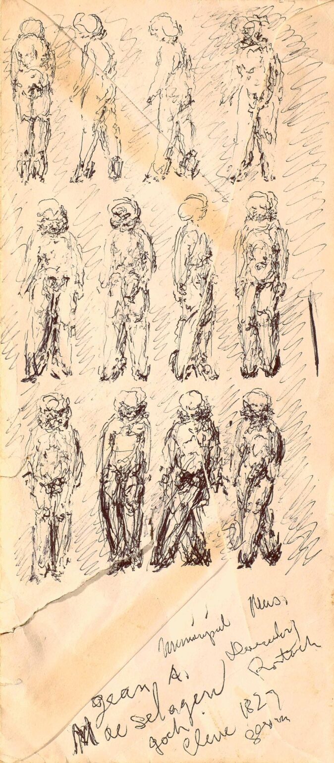 ohne Titel (recto: Briefumschlag mit 12 Personen / verso: Briefumschlag Text) - Malcom McKesson 