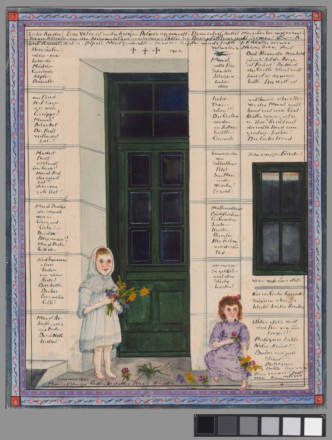 recto: Mauer Oehlinger funeral director house children / verso: text - Josef Karl R&auml;dler 