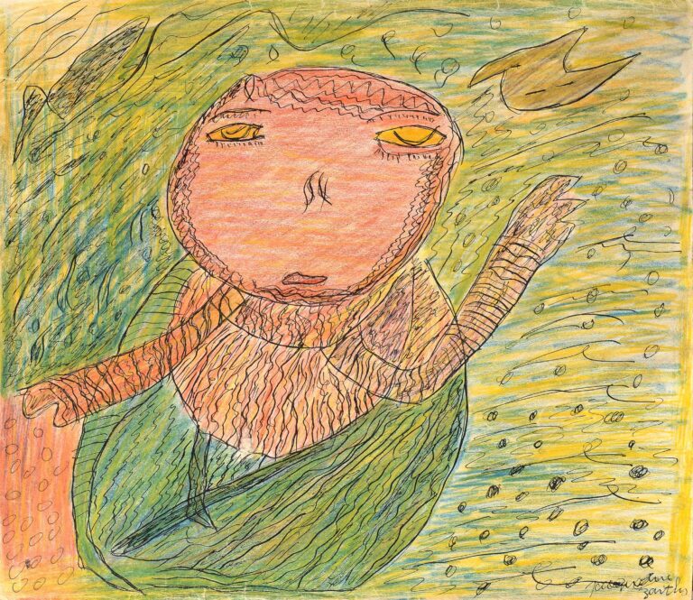 untitled (monkey on a water lily) - Jacqueline Barthes (gen. Jaqueline B.) 