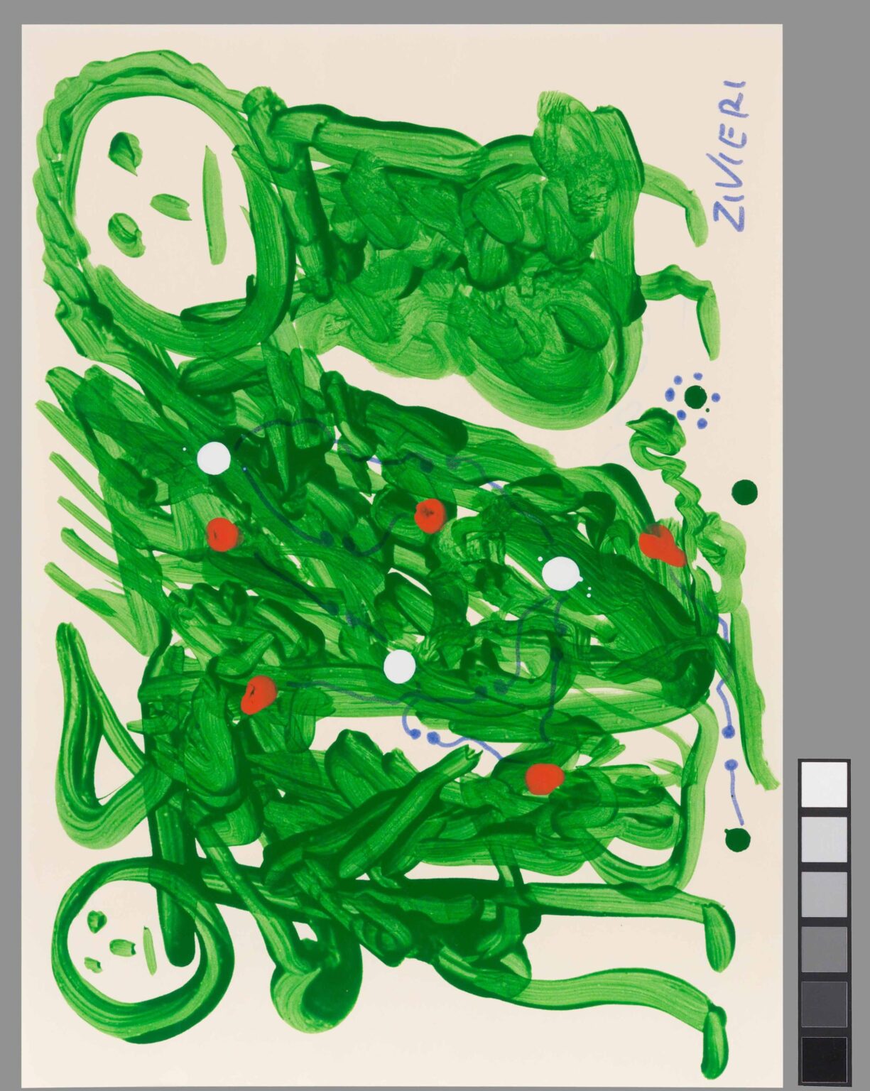 untitled (two green figures) - Giuseppe Zivieri 