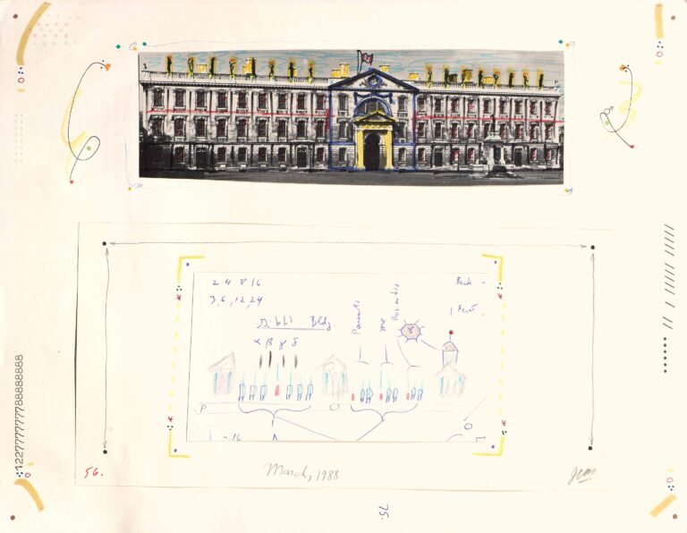 untitled (recto: building / verso: numbers) - John Devlin 