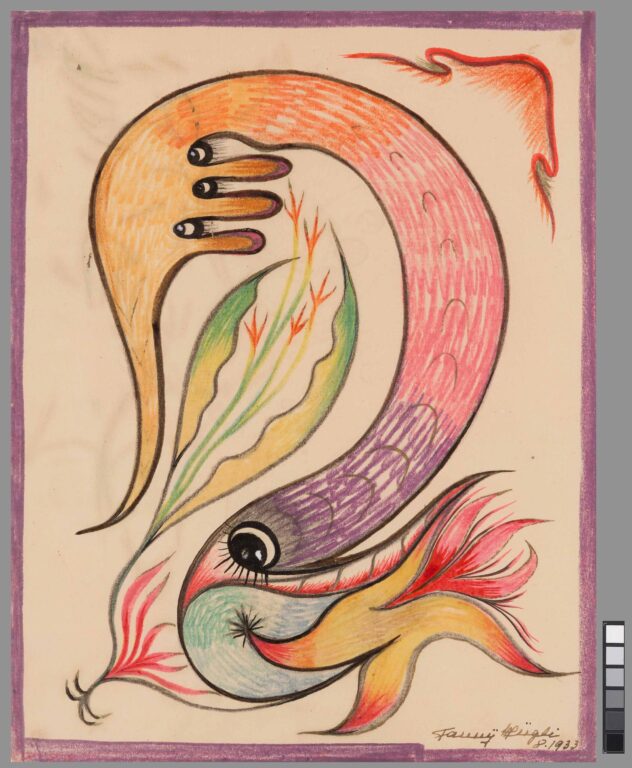 ohne Titel (bunte Fischform) - Fanny Hügli 