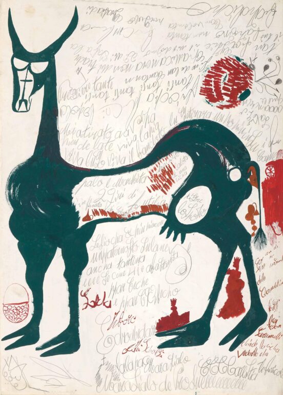 untitled (recto: goat / verso: graves) - Carlo Zinelli 