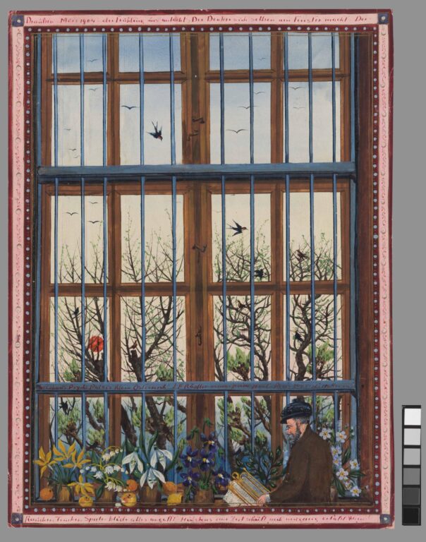 ohne Titel (recto: Draussen / verso: Text) - Josef Karl Rädler 