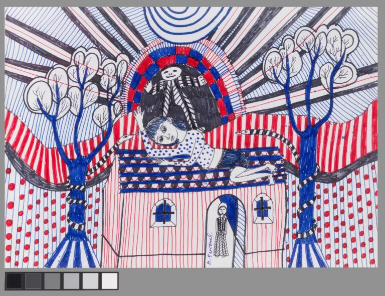 untitled (lying woman on church) - Adelheid Duvanel 