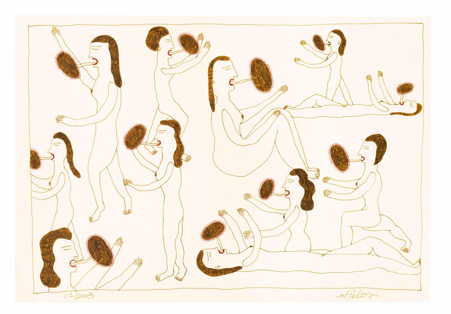 untitled (woman with bubbles in front of mouth) - Marilena Pelosi 