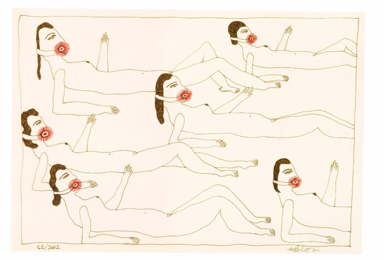 untitled (six women with facemask) - Marilena Pelosi 