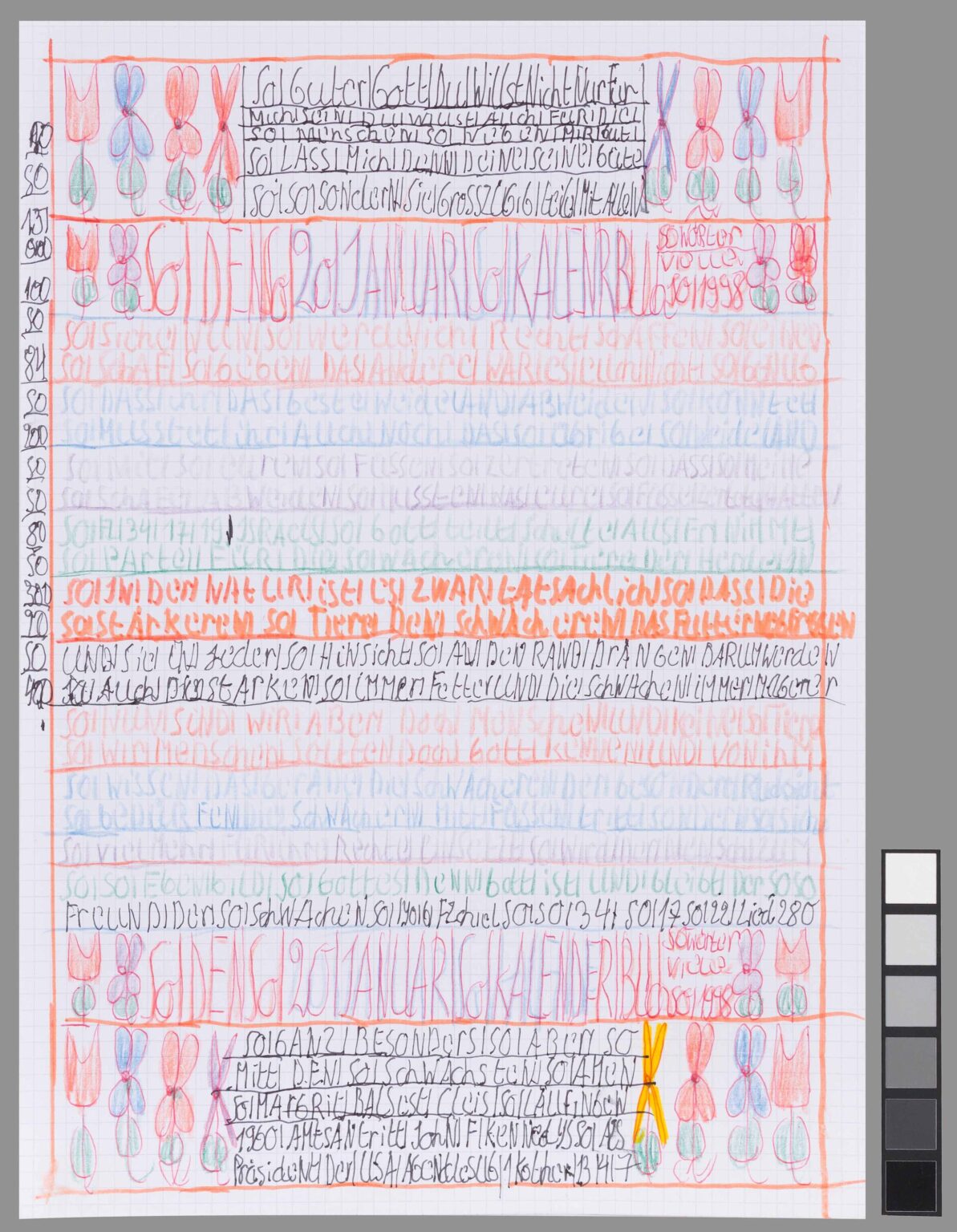 ohne Titel (So/So/Dem/Januarkalender) - Jakob Morf 