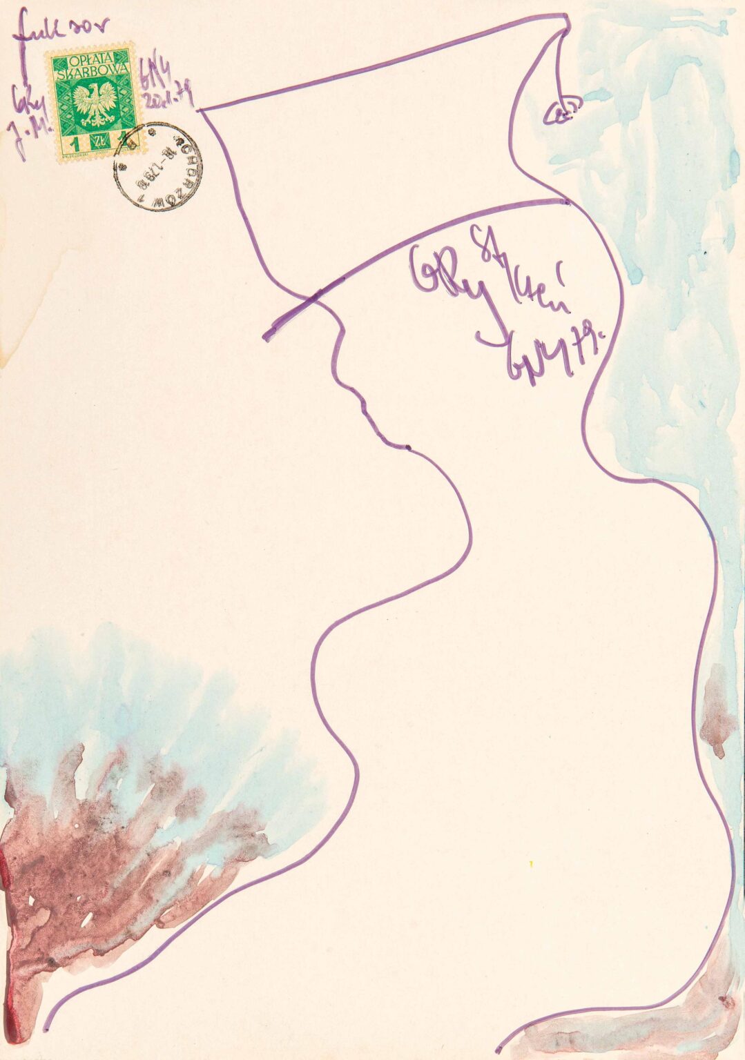 ohne Titel (Frau mit Hut) - Wladislaw Grygny 