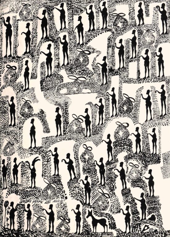 untitled (recto: men in caves with devil / verso: men in caves with devil) - Carlo Zinelli 