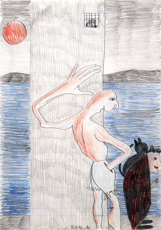ohne Titel (Figur am Turm) - Adelheid Duvanel 