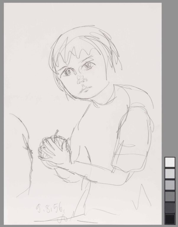 untitled (boy with a apple) - Adelheid Duvanel 