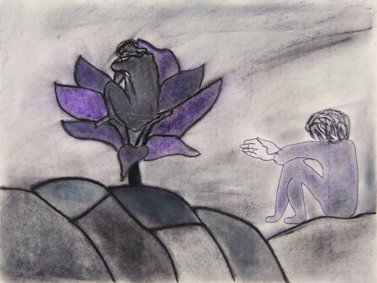 untitled (figures in blue space) - Bernd Klupiec 