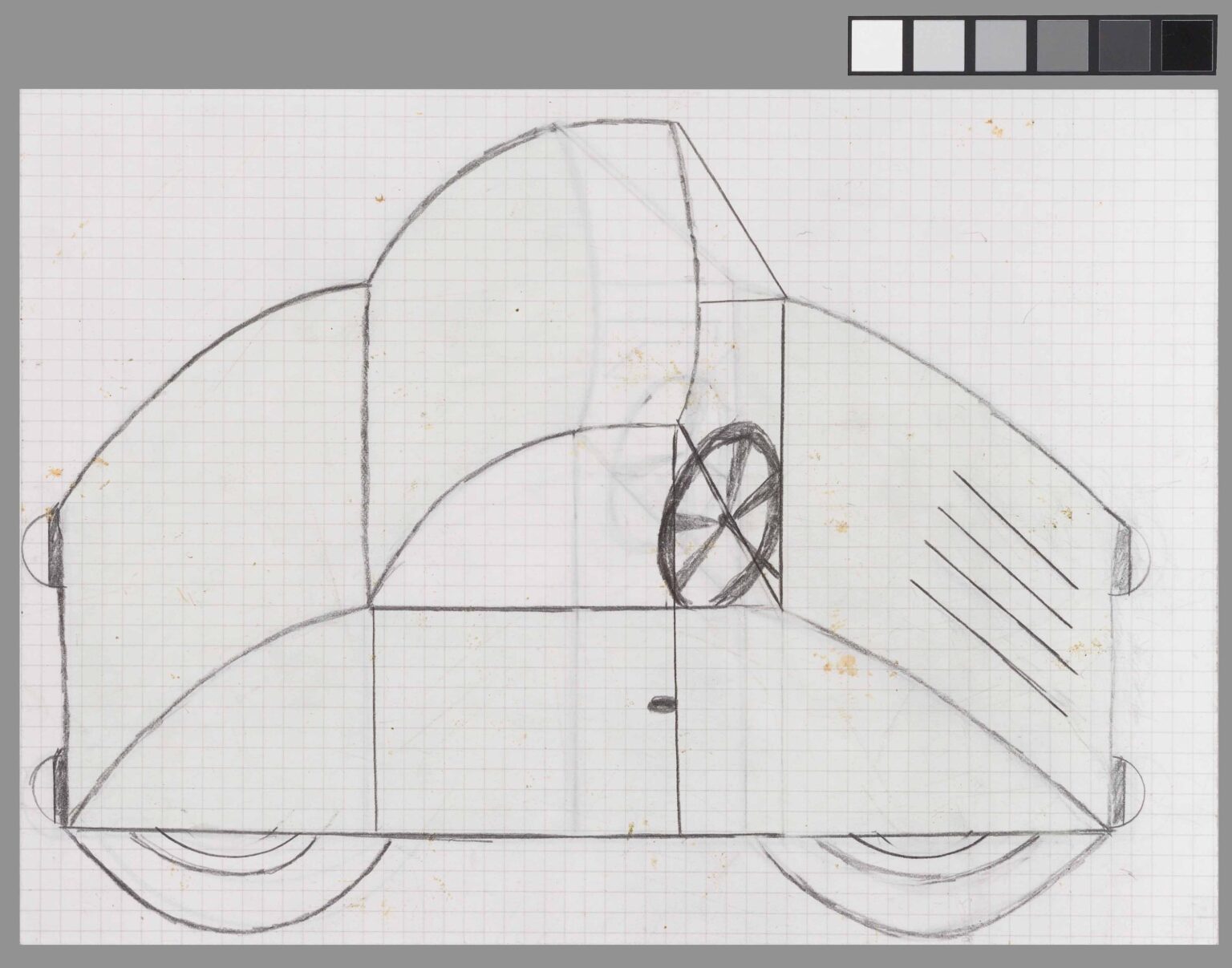 ohne Titel (recto: weisses Auto/ verso: gruenes Auto) - Helene Reimann 
