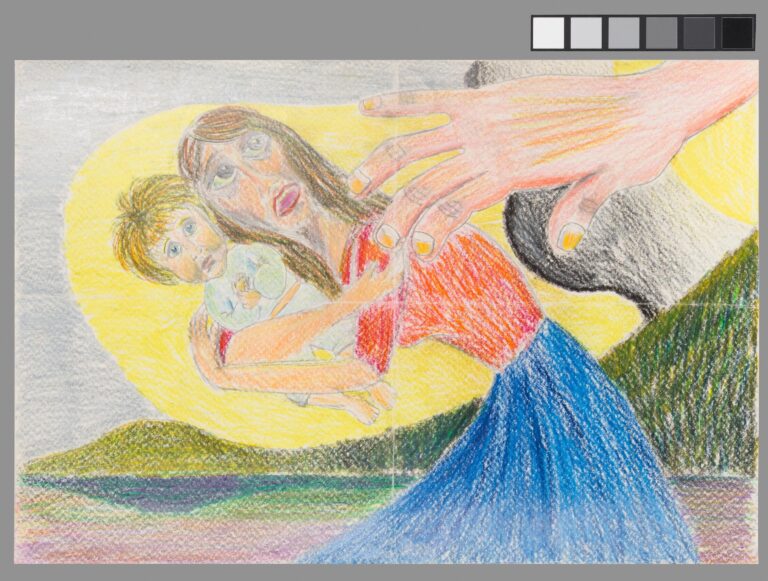 ohne Titel (Hand will Baby klauen) - Adelheid Duvanel 