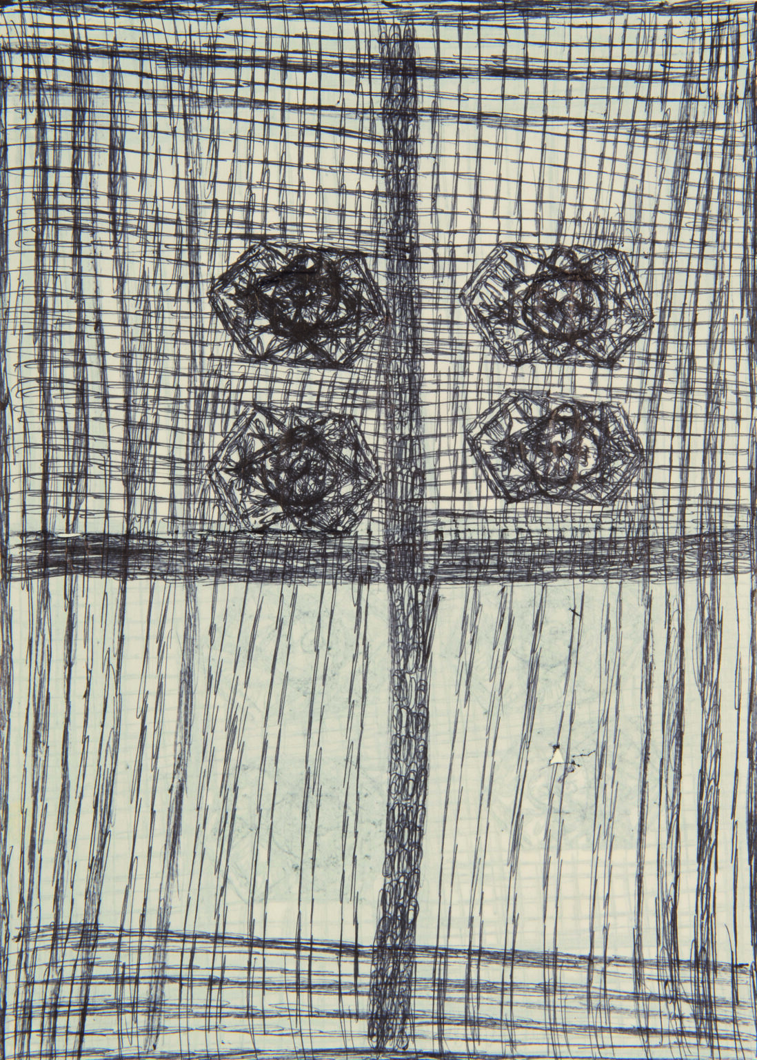 ohne Titel (Work n.17 (4 Kreise, Gitter)) - Fernando Oreste Nannetti 