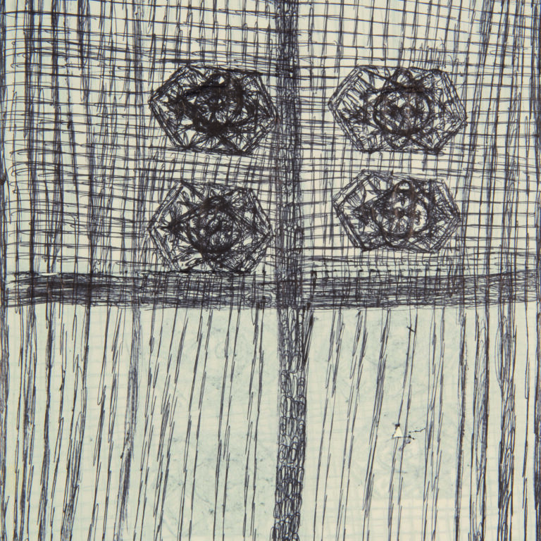 ohne Titel (Work n.17 (4 Kreise, Gitter)) 