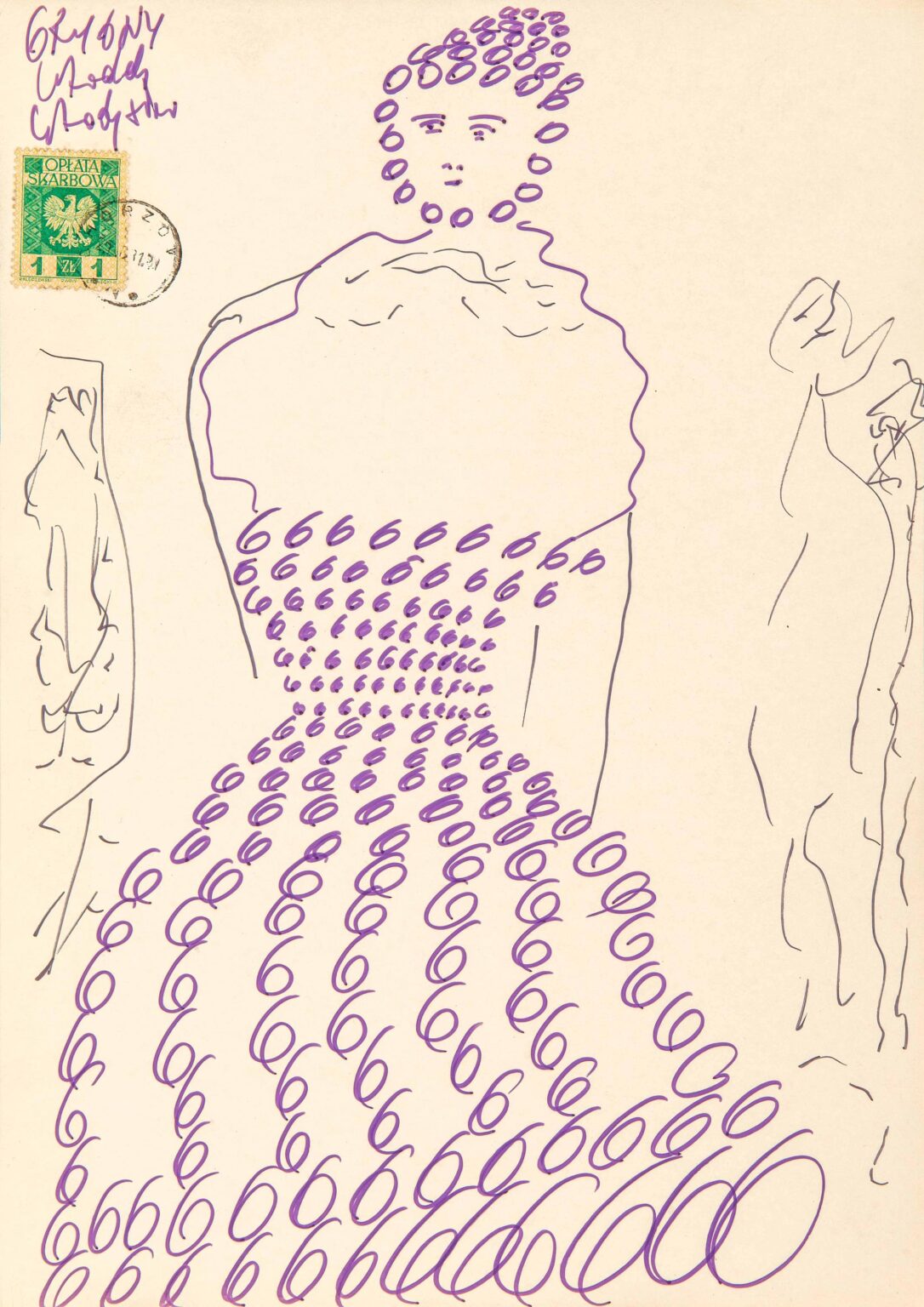 ohne Titel (Violette Frau) - Wladislaw Grygny 