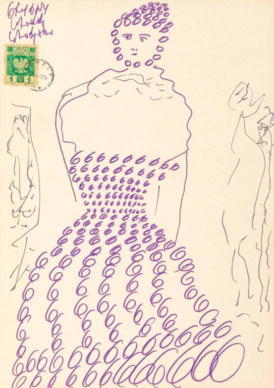 ohne Titel (Violette Frau) - Wladislaw Grygny 
