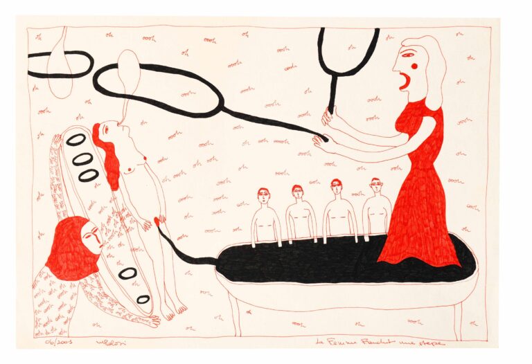 untitled (red woman with lasso) - Marilena Pelosi 