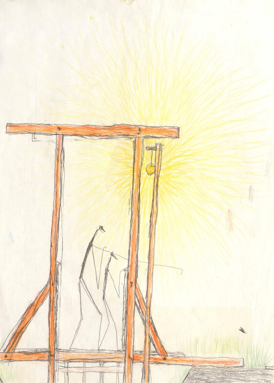 ohne Titel (2 Figuren unter Galgen) - Karl Burkhard 