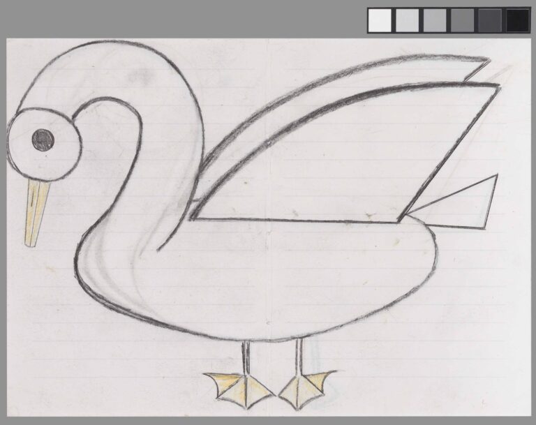 ohne Titel (recto: Schwan farbig / verso: Schwan) - Helene Reimann 