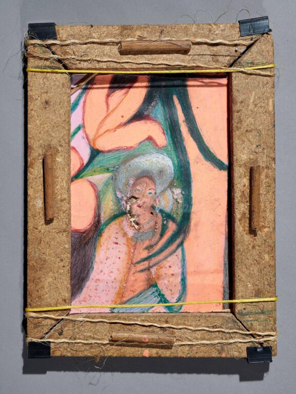 ohne Titel ( orange Blume mit Frau) - Bernadette Touilleux 