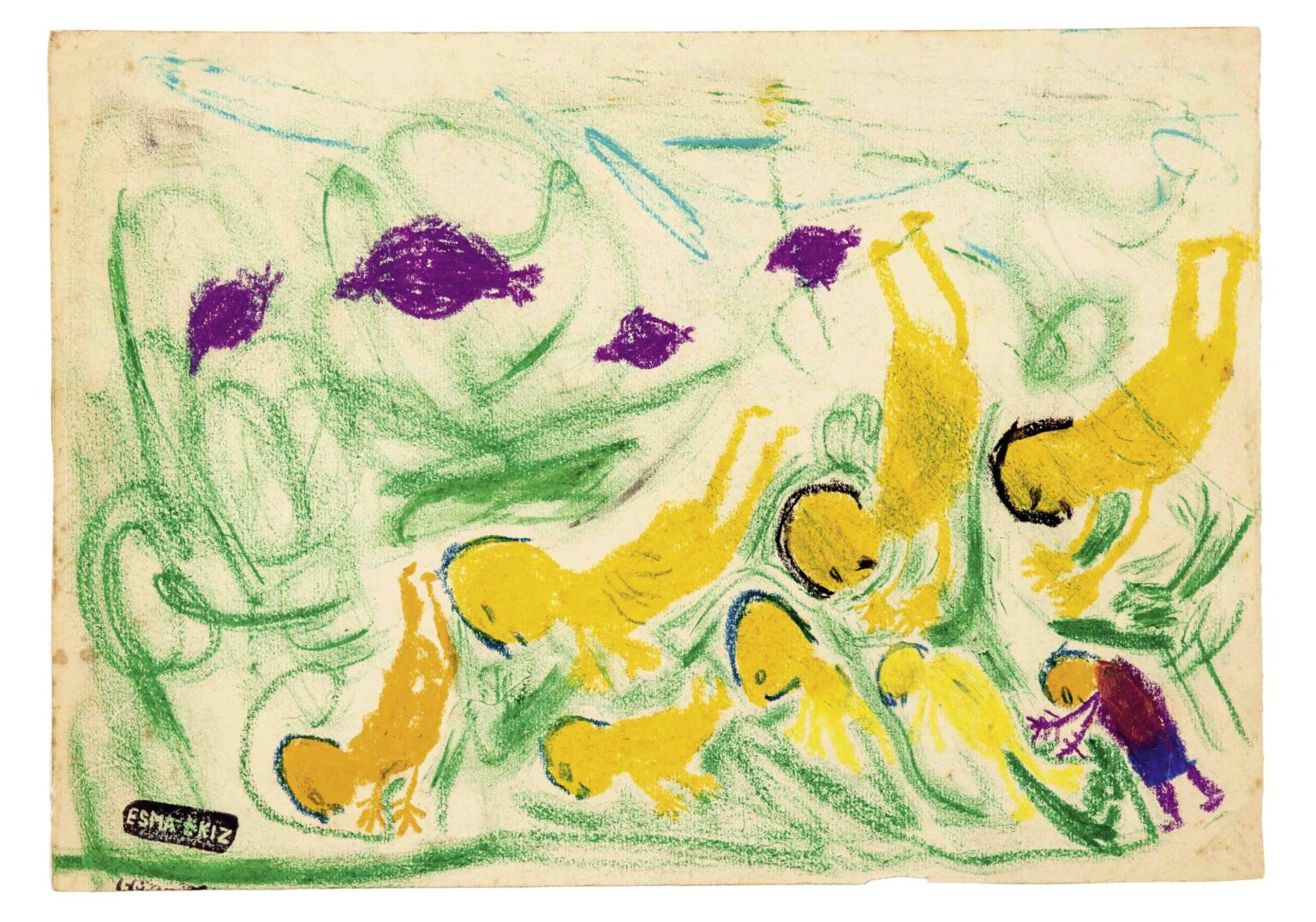 ohne Titel (fliegende Figuren) - Esma Ekiz 