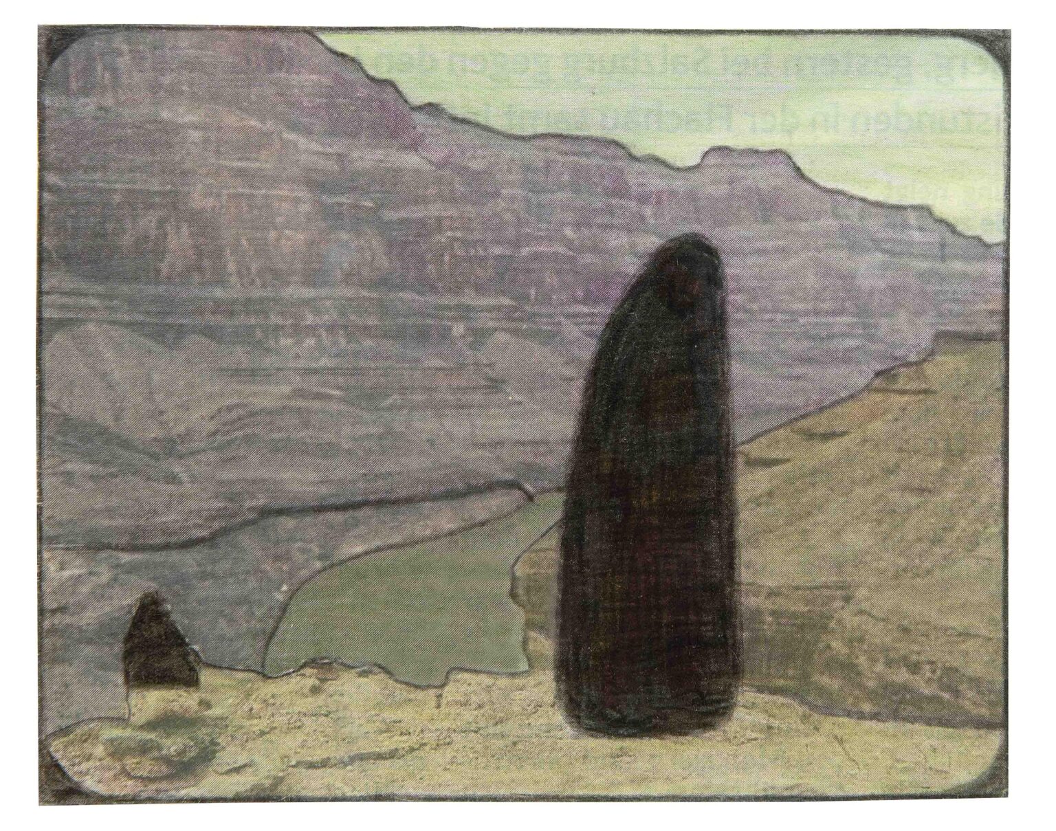 ohne Titel (Canyon mit Steinblock) - Leopold Strobl 