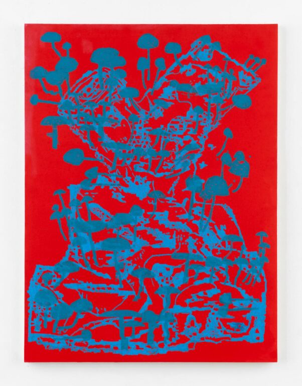 spores and stump (blue-red) - EJ Hauser 