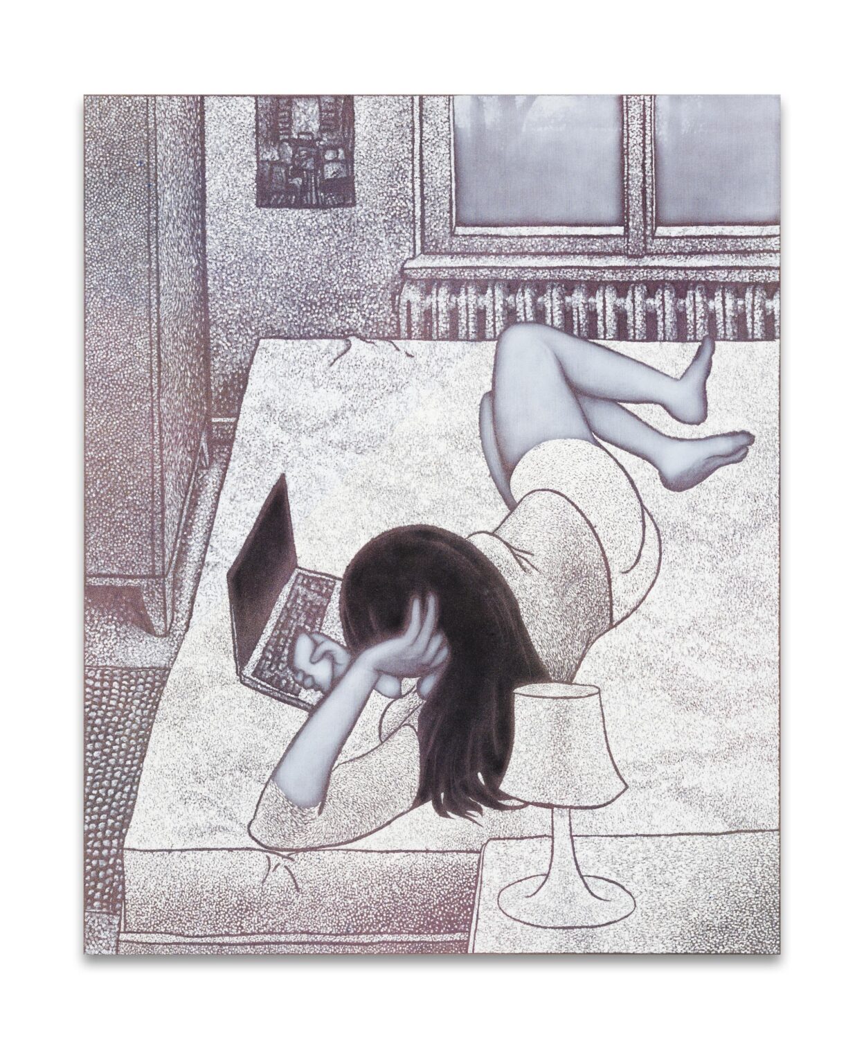 o.T. (Fid. liegend und chattend) / untitled (Fid. lying and chatting) - Maximilian Kirmse 
