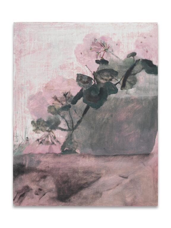 Self-Portrait Under Geraniums - Aubrey Levinthal 