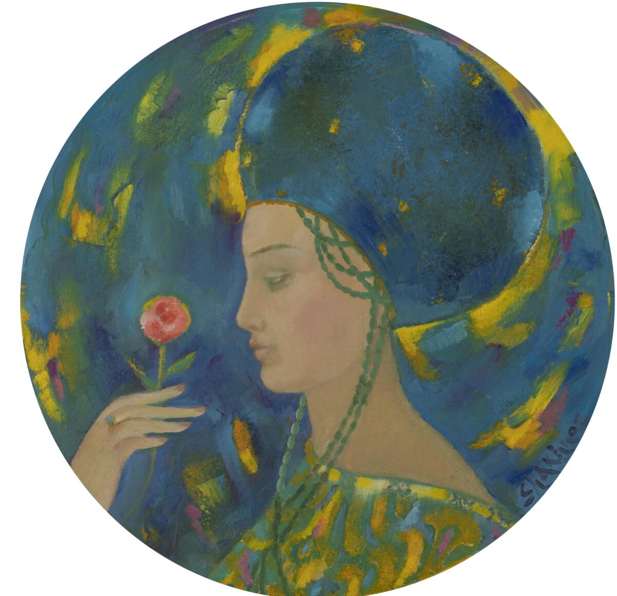 Frau mit der Blume - SHAKHNOZ ABDULLAEVA 