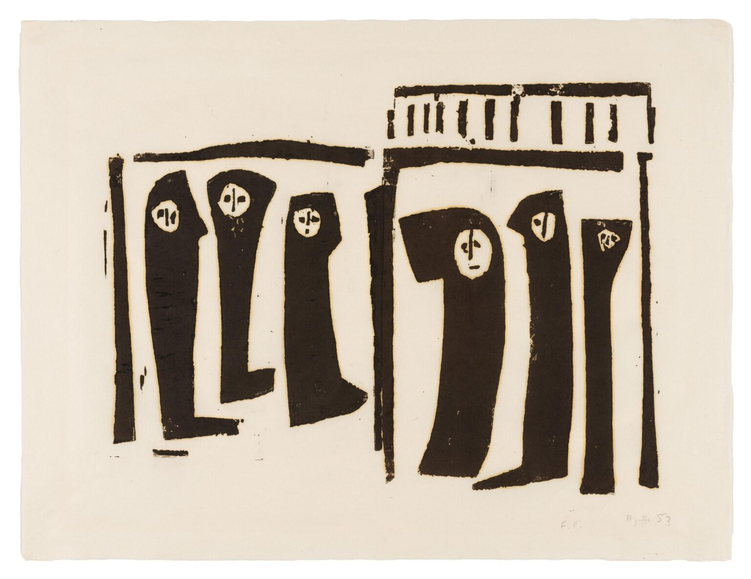 Ohne Titel (Nonnen) - Horst Janssen 