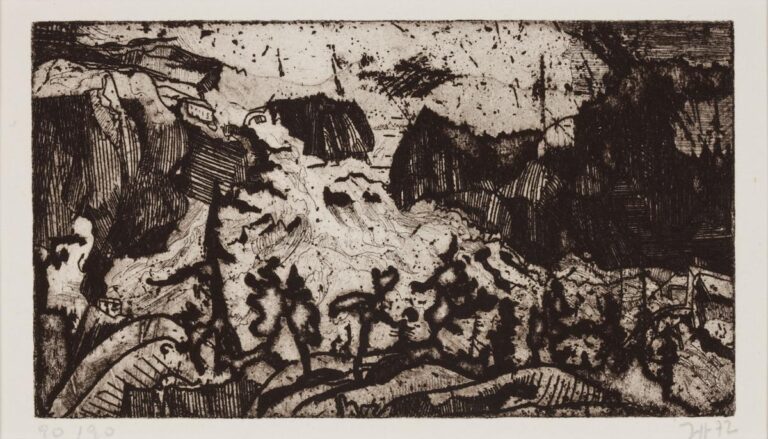 Norwegische Landschaft nach J.C.C. Dahl / 10.10 71 - Horst Janssen 