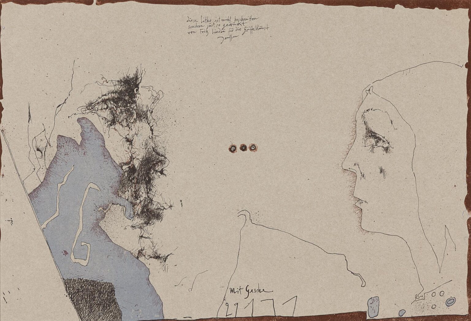 Selbst mit Gesche / 29.1.71 - Horst Janssen 