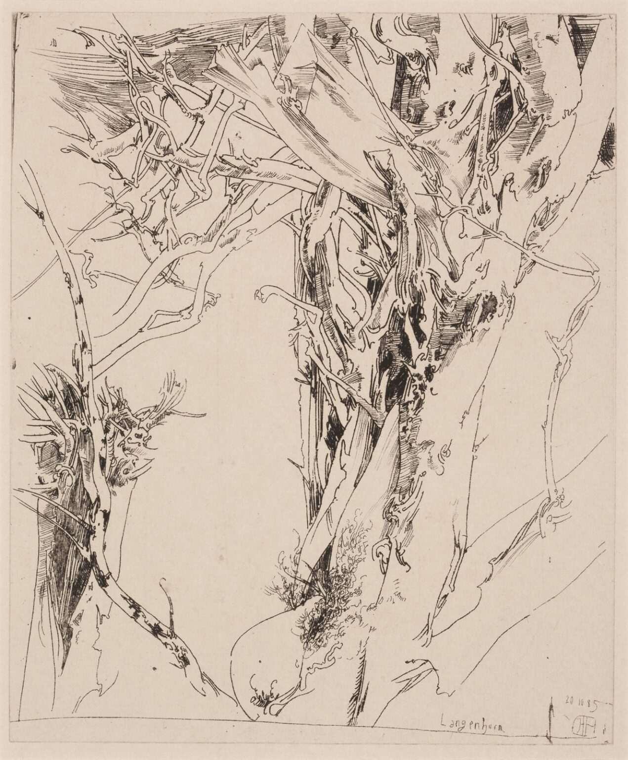 Anzügliche Gegend / 20.10.85 - Horst Janssen 