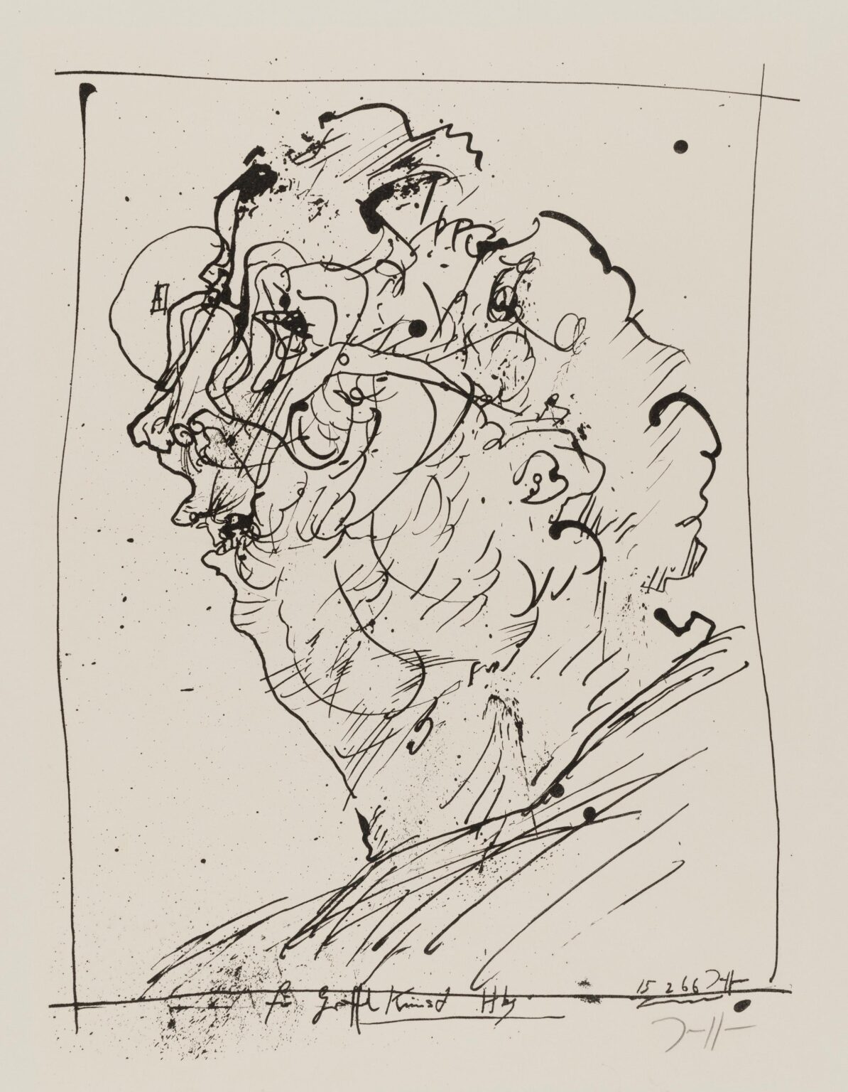 Selbst für Griffelkunst / 15.2.66 - Horst Janssen 