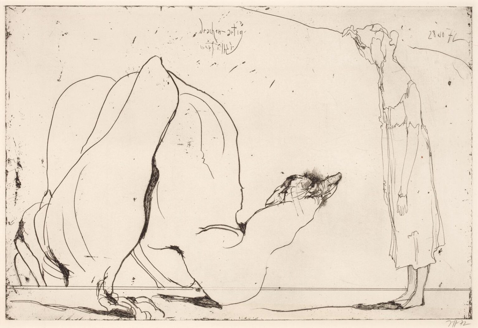 Drachen-artig, bei Füssli / 28.10.72 - Horst Janssen 