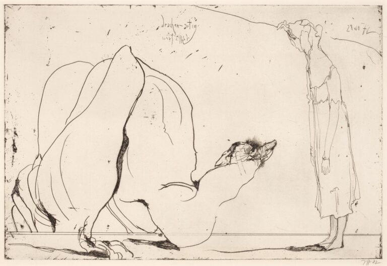 Drachen-artig, bei Füssli / 28.10.72 - Horst Janssen 