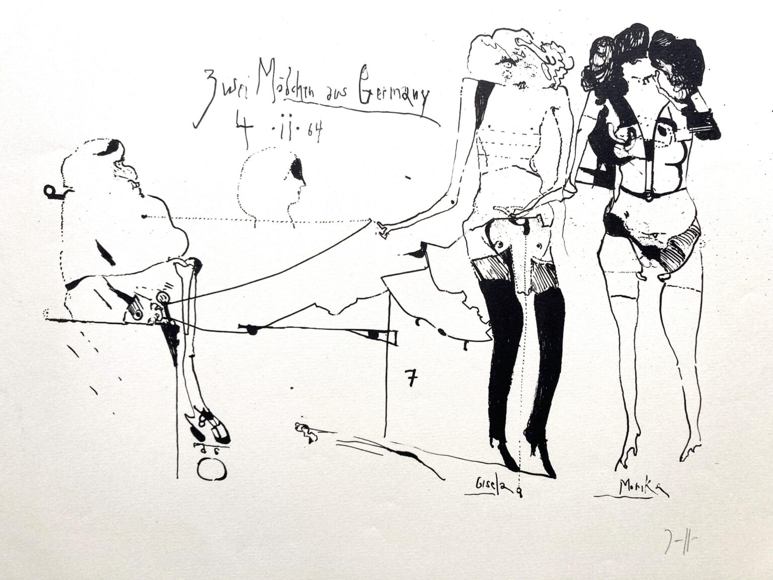 Zwei Mädchen aus Germany / 4.11.64 - Horst Janssen 