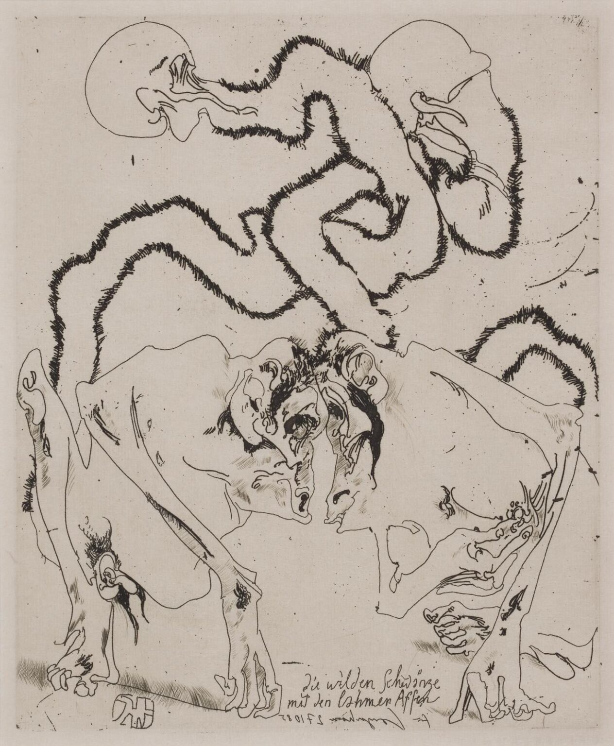 Die wilden Schwänze mit den lahmen Affen / 27.10.85 - Horst Janssen 