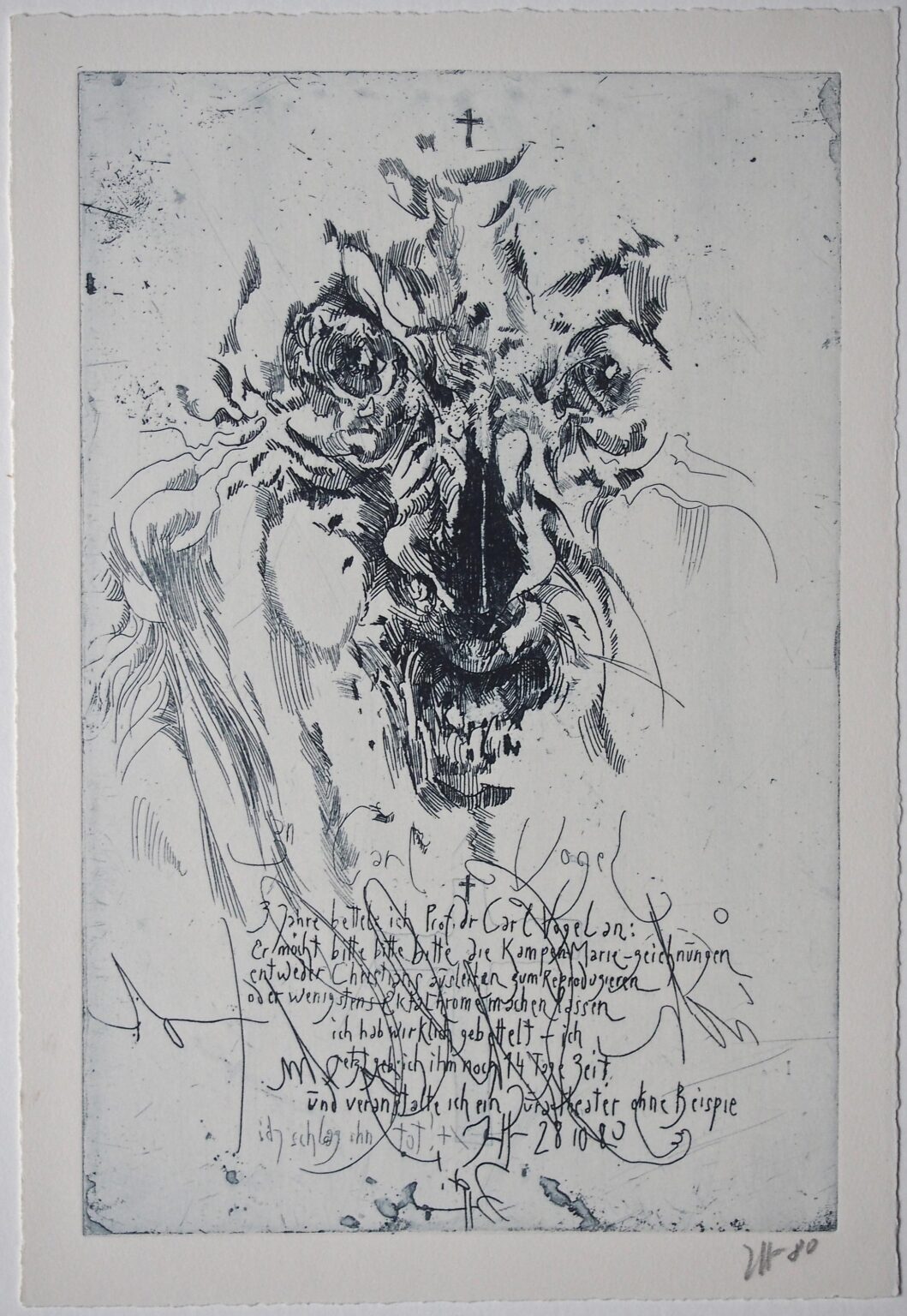 Wut gegen Carl Vogel / 28.10.80 - Horst Janssen 