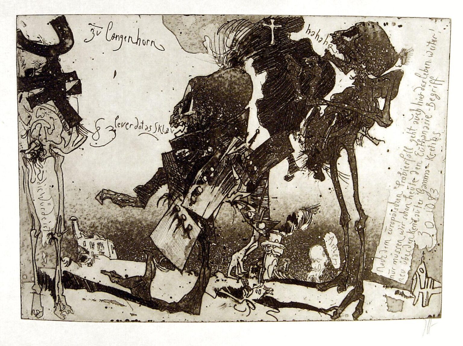 Lever dot as Sklav / 30.10.83 - Horst Janssen 