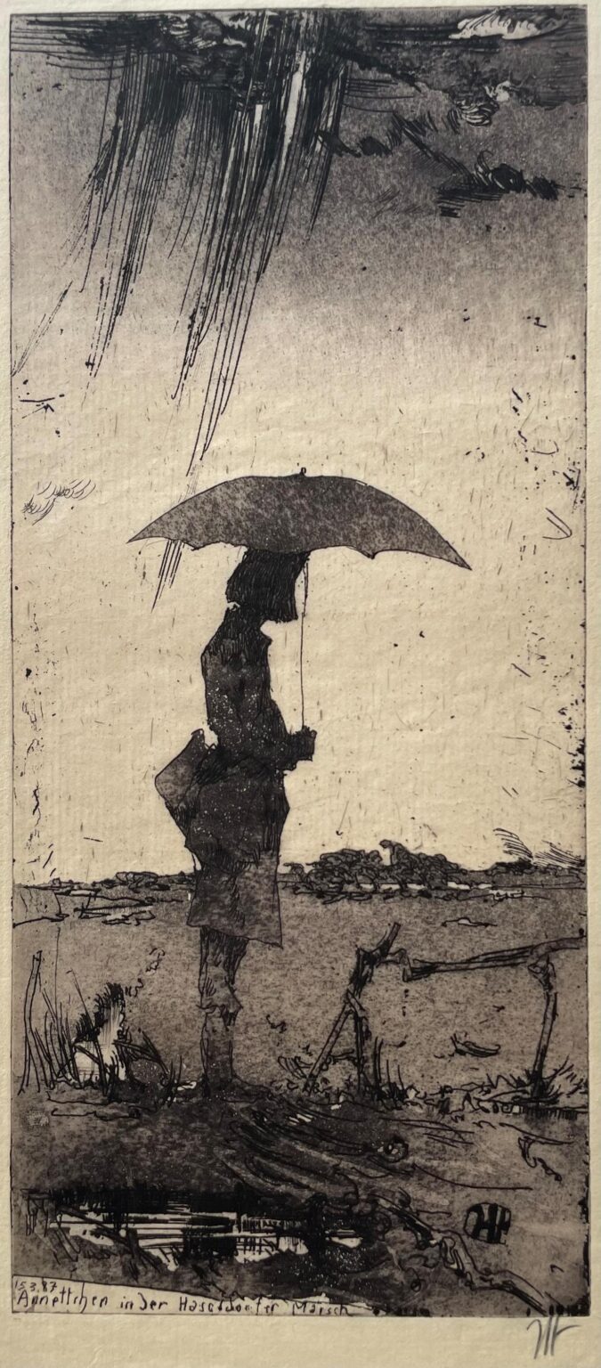 Annettchen in der Haseldorfer Marsch / 15.3.87 - Horst Janssen 