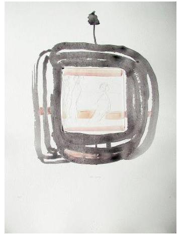 o. T. (Hügelklause mit einem einsamen Baum) - Gerhard Altenbourg 