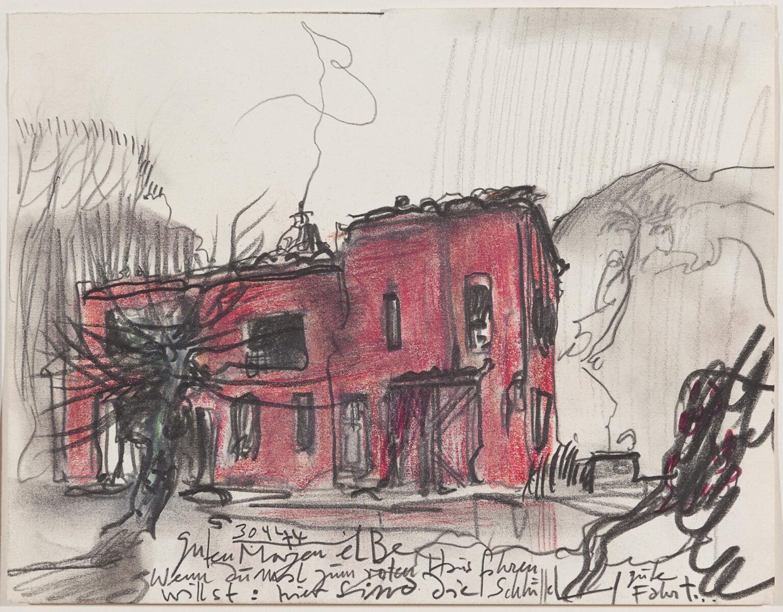 Das rote Haus / 30.4.74 - Horst Janssen 