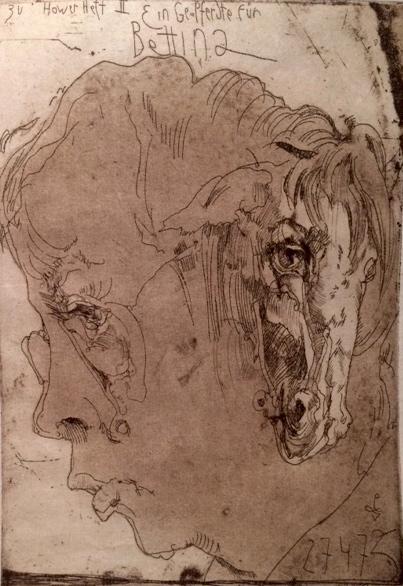 Ein Ge-Pferdte für Bettina / 27.4.73 - Horst Janssen 