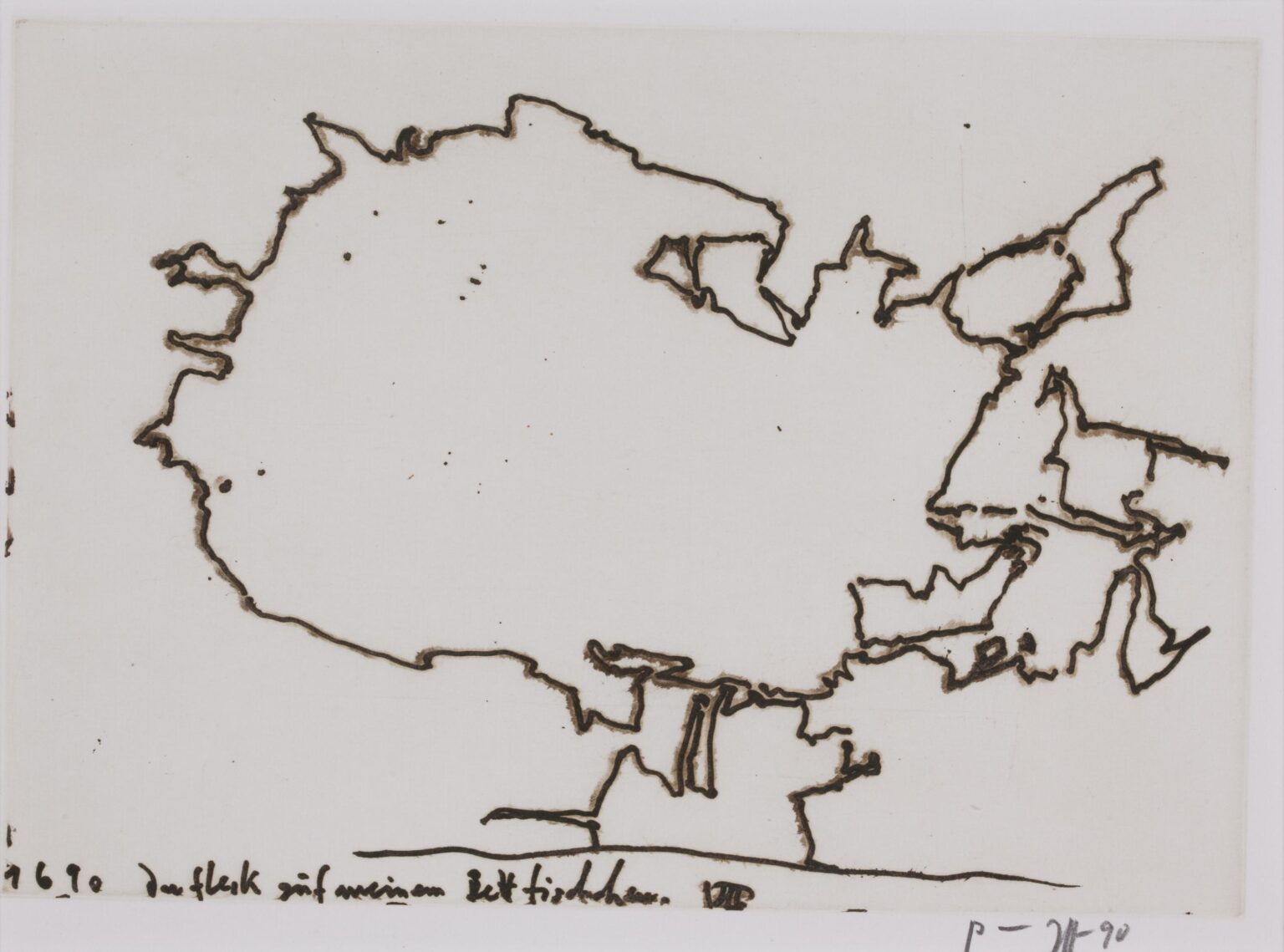 Der Fleck auf meinem Betttischchen / 1.6.90 - Horst Janssen 